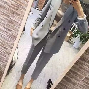 Light Blue-Grey Suit Set: Jacket & Pants
